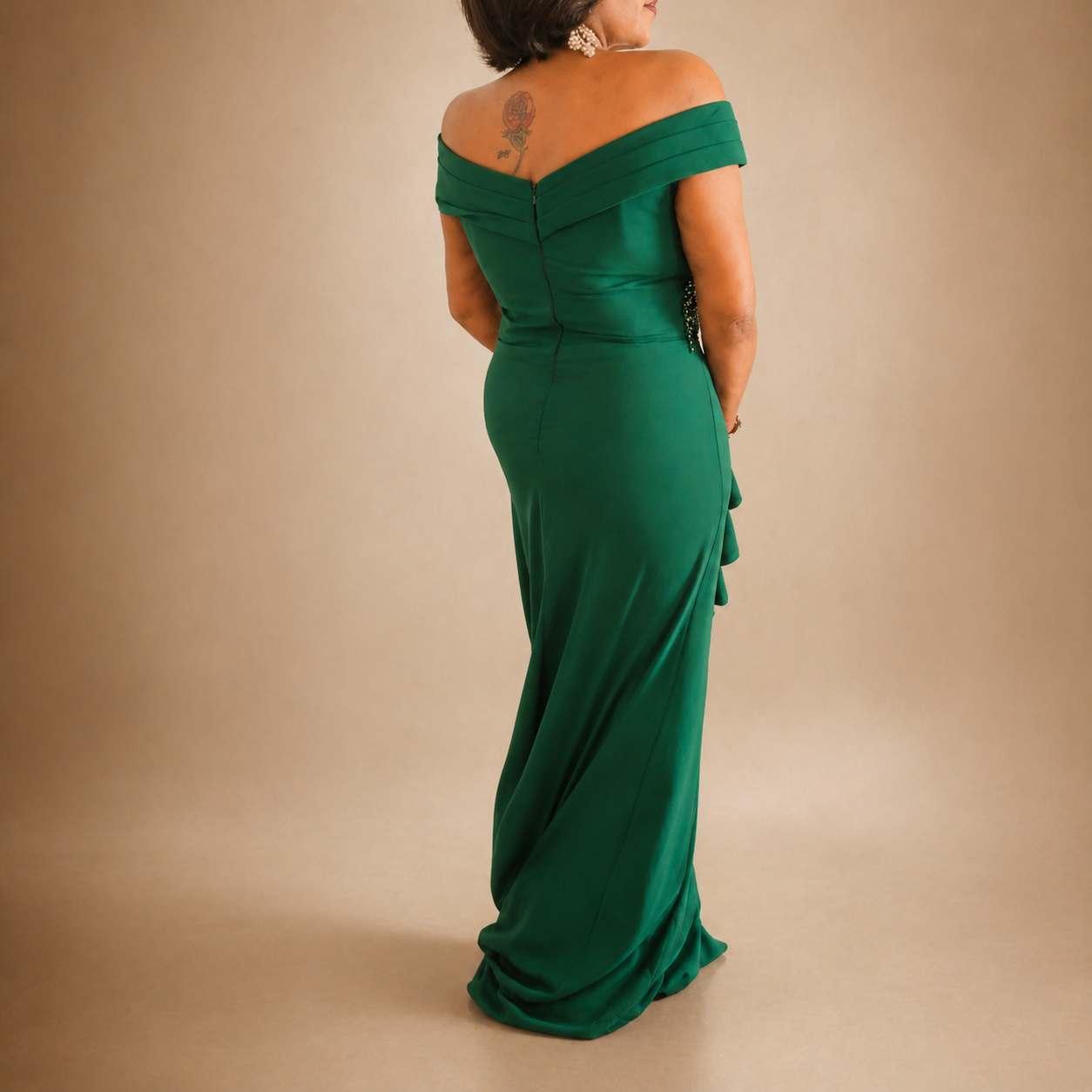 Women's Ruffled Side-Slit Gown - Image 2