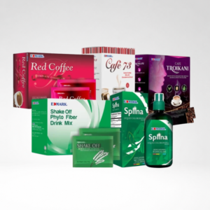EDMARK Shake Off Fiber, Splina Chlorophyll, Café 73 Red Coffee & Troikani Bundle