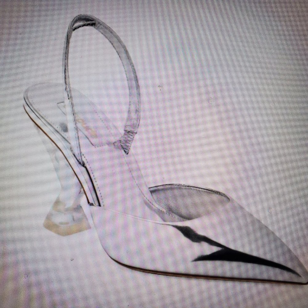 Larroude Gaga Silver Slingback Pumps | Transparent Sculptural Heel - Image 2