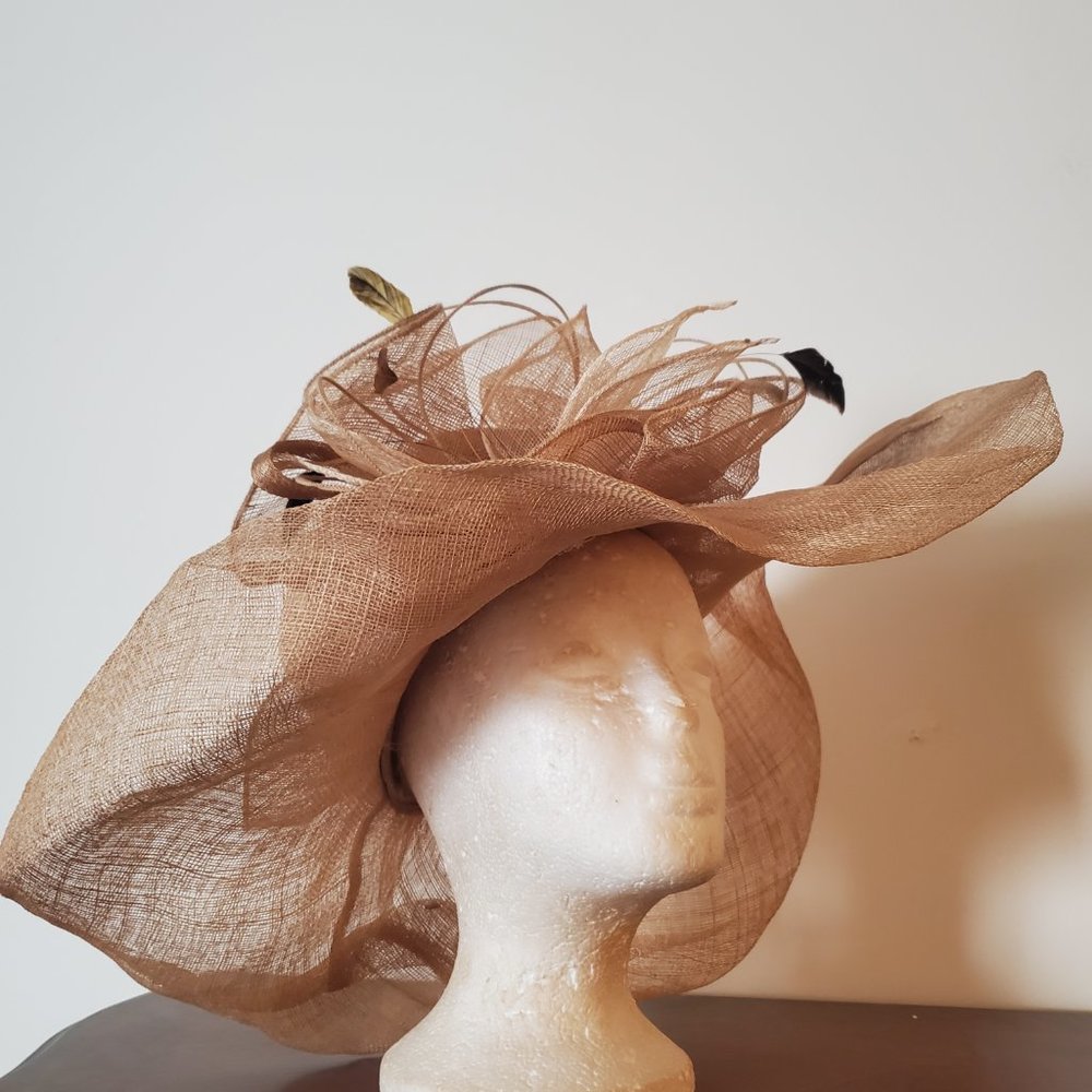 Paris Handmade Large Brim Red Fuchsia Organza Hat | Ascot Derby Event Fascinator - Image 8