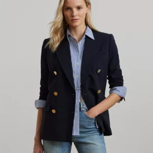 Women's Double-Breasted Wool Crepe Blazer