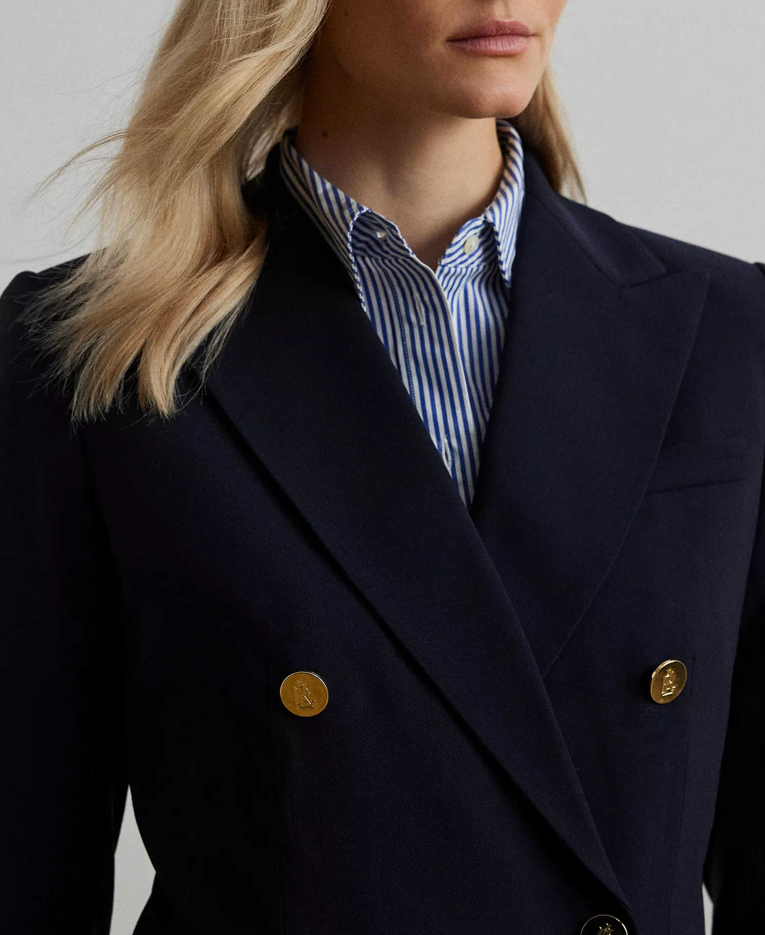Women's Double-Breasted Wool Crepe Blazer - Image 4