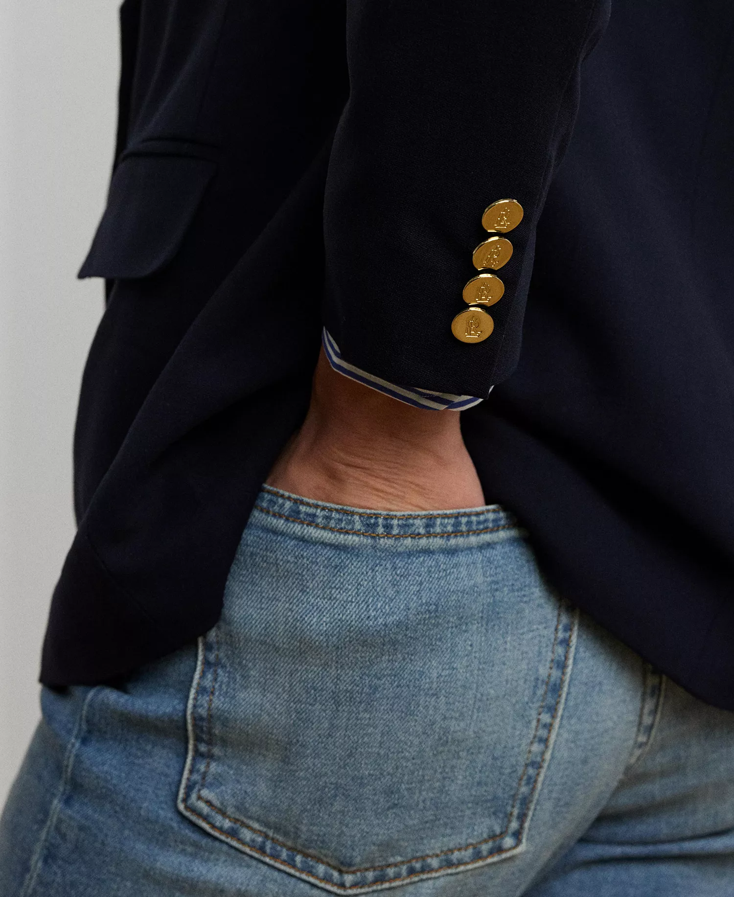Women's Double-Breasted Wool Crepe Blazer - Image 5