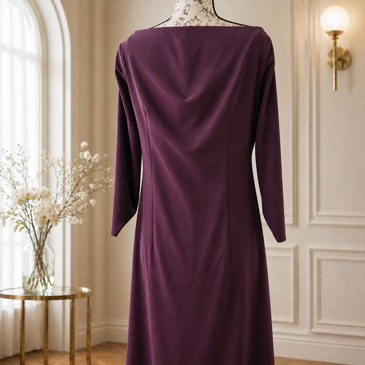 Chiara Boni La Petite Robe Melania Cocktail Dress | 3/4 Sleeve A-Line Cutout - Image 4
