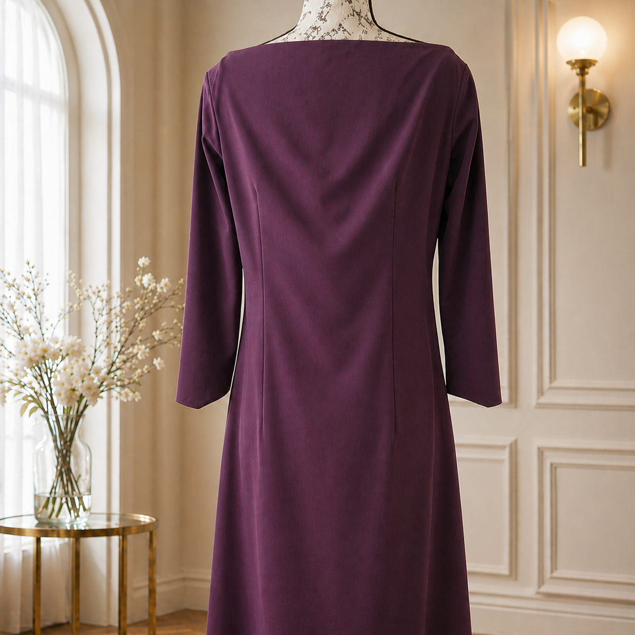 Chiara Boni La Petite Robe Melania Cocktail Dress | 3/4 Sleeve A-Line Cutout - Image 5