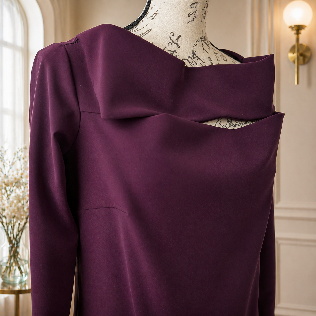 Chiara Boni La Petite Robe Melania Cocktail Dress | 3/4 Sleeve A-Line Cutout - Image 8