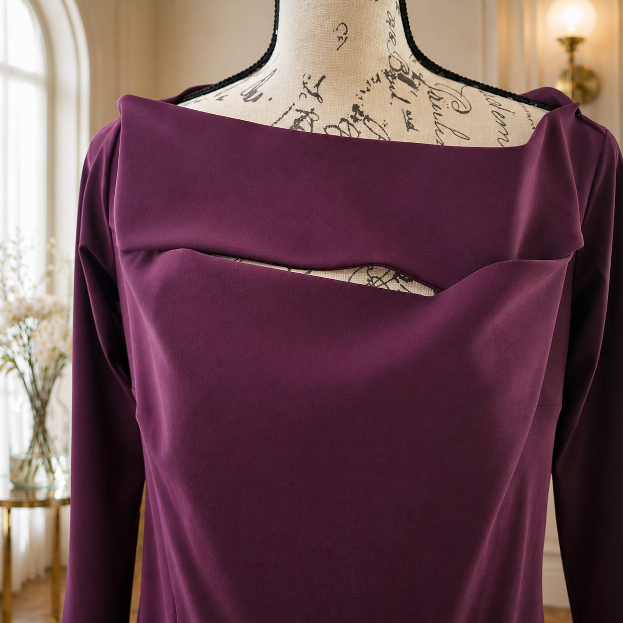 Chiara Boni La Petite Robe Melania Cocktail Dress | 3/4 Sleeve A-Line Cutout - Image 10
