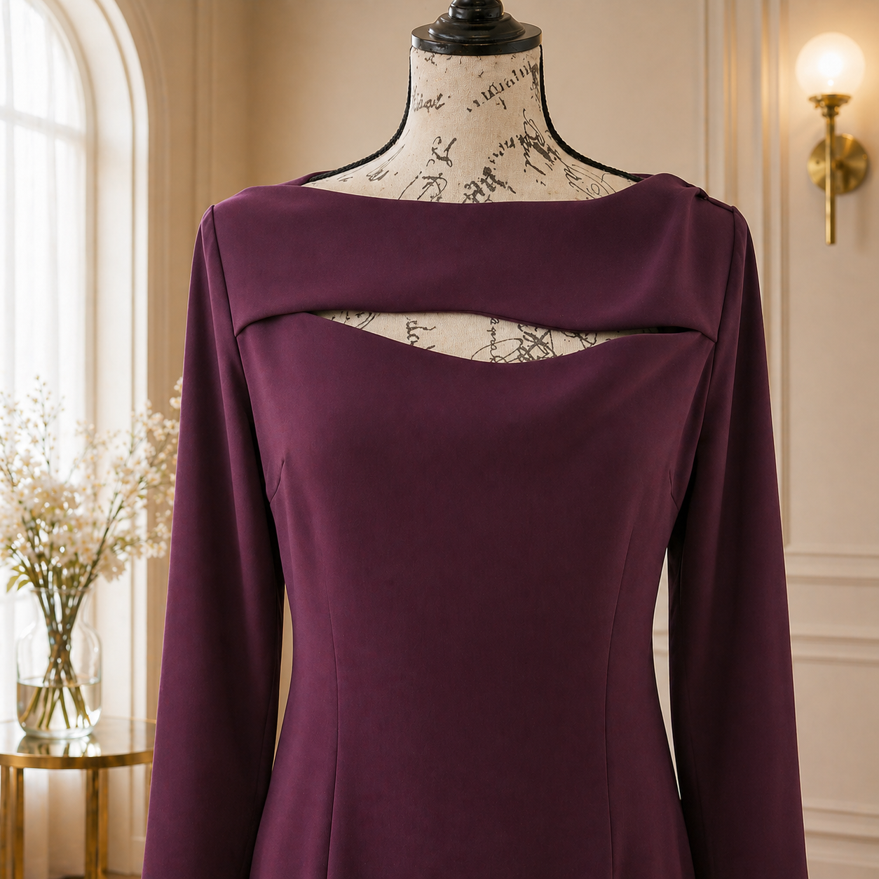 Chiara Boni La Petite Robe Melania Cocktail Dress | 3/4 Sleeve A-Line Cutout - Image 11