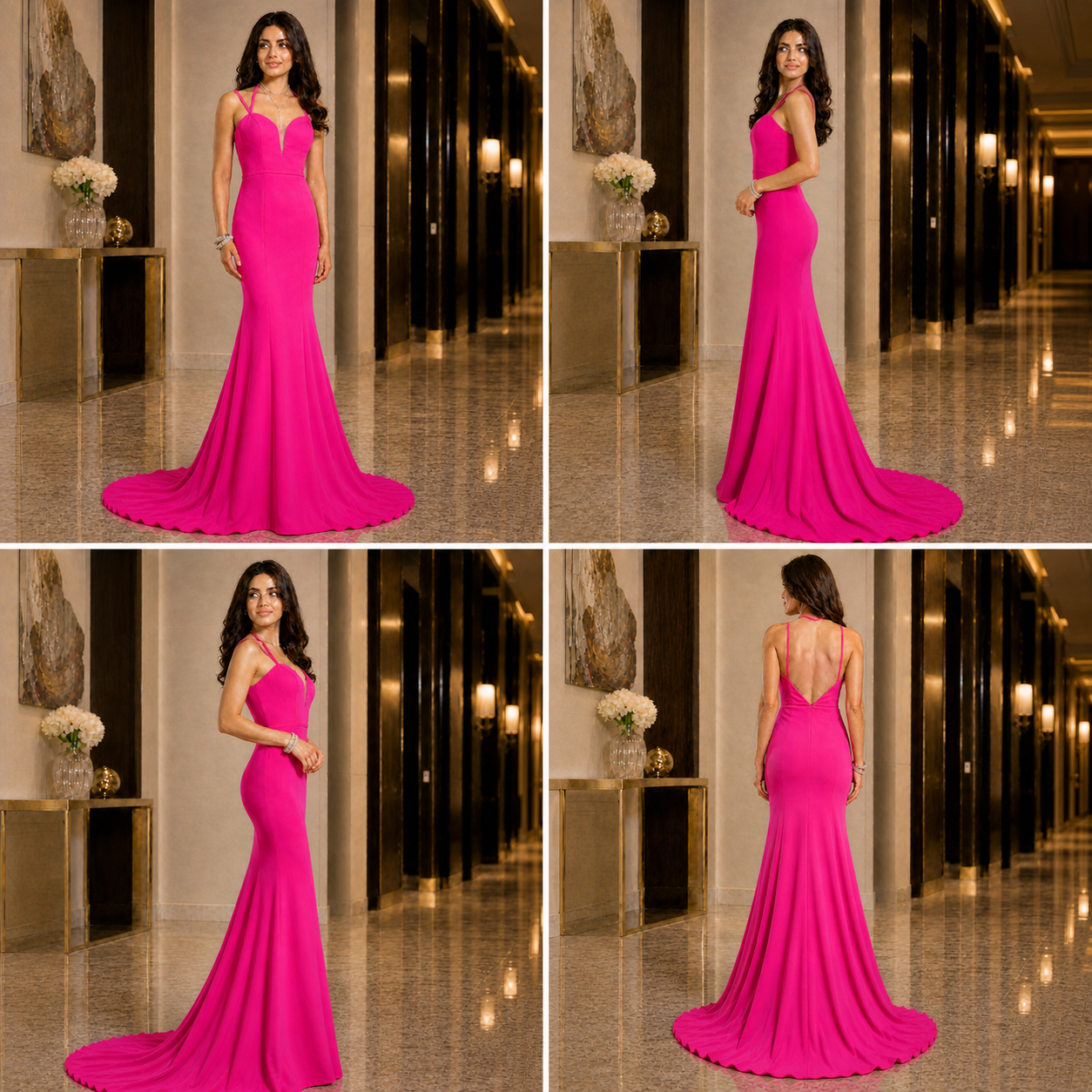 Studio 17 Fuchsia Mermaid Prom Dress #12779 | Plunging V-Neck Gown Size 18 - Image 5