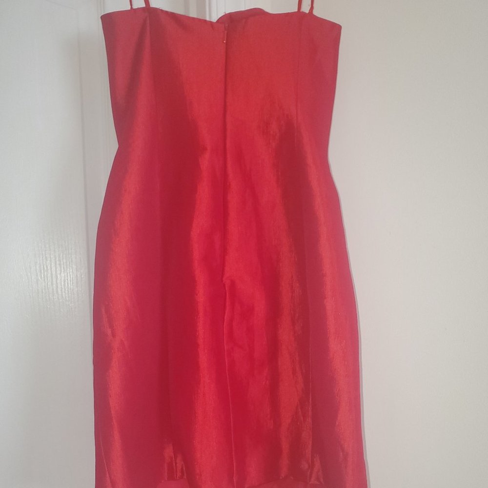 Jovani Red Crystal Strapless Sweetheart Mini Dress | Short Prom Homecoming Dress - Image 2