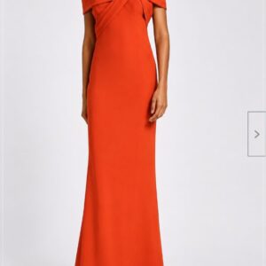 Teri Jon Off-the-Shoulder Twist Front Mermaid Gown | Red Formal Evening Dress
