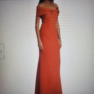 Teri Jon Off-the-Shoulder Twist Front Mermaid Gown | Red Formal Evening Dress