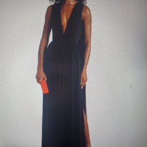 Halston Ashley Cape Overlay V-Neck Column Gown | Elegant Formal Evening Dress