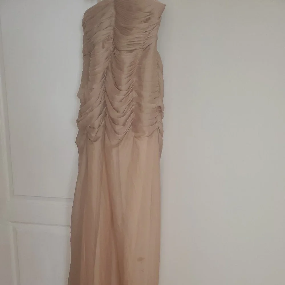Jovani Strapless Sweetheart Chiffon Column Evening Gown Dress Formal - Image 3