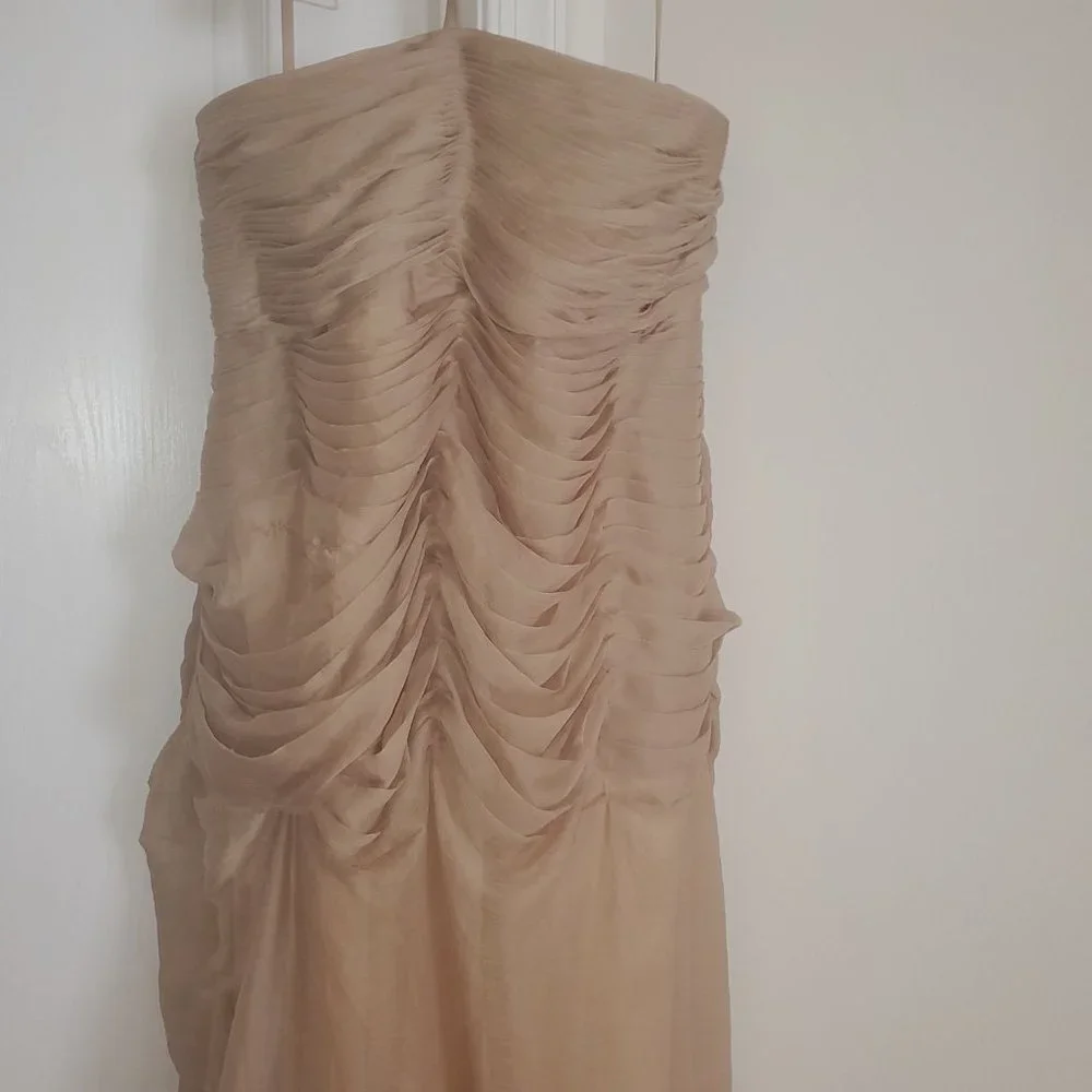 Jovani Strapless Sweetheart Chiffon Column Evening Gown Dress Formal - Image 5