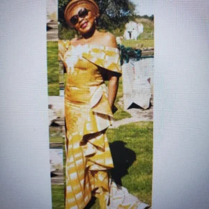 African Ankara Mermaid Gown Fit & Flare Traditional Wedding Party Dress