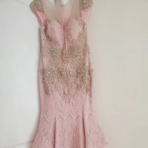 Funda Allure Beaded Lace Sheath Gown Mother of the Groom w/ Train